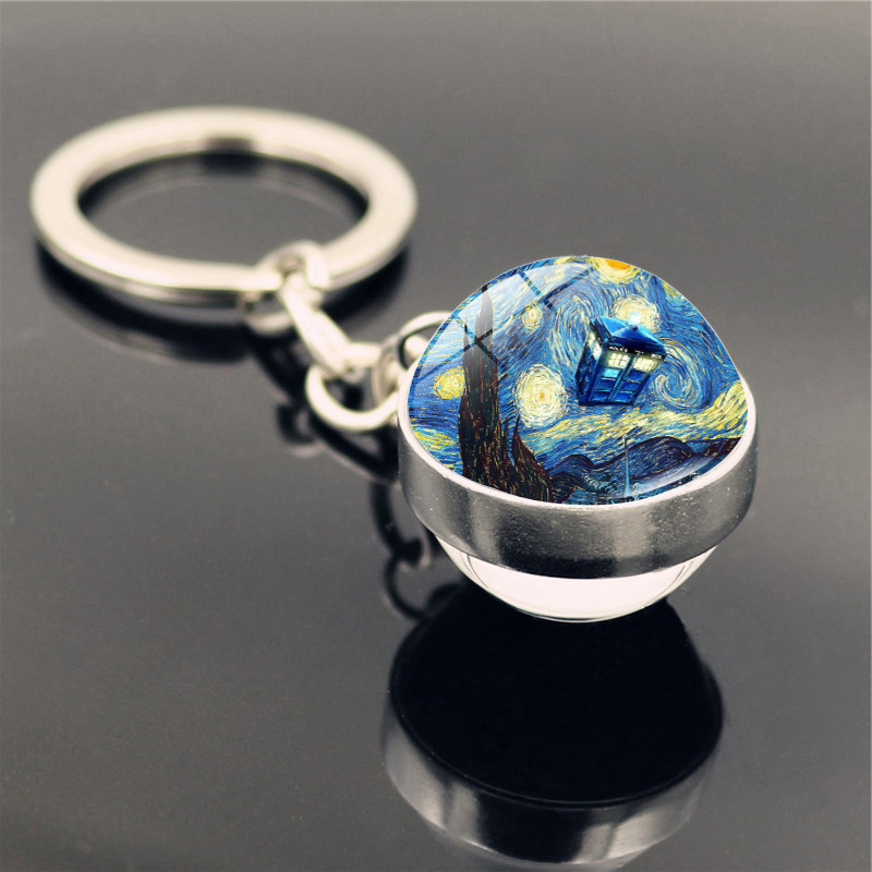 Van Gogh Starry Sunflower Keychain Pendant - Image 6