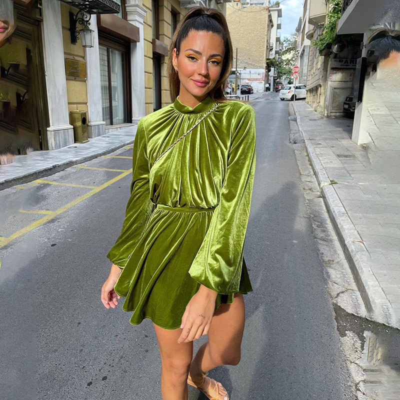 Autumn Long-sleeved Sexy Backless Dress