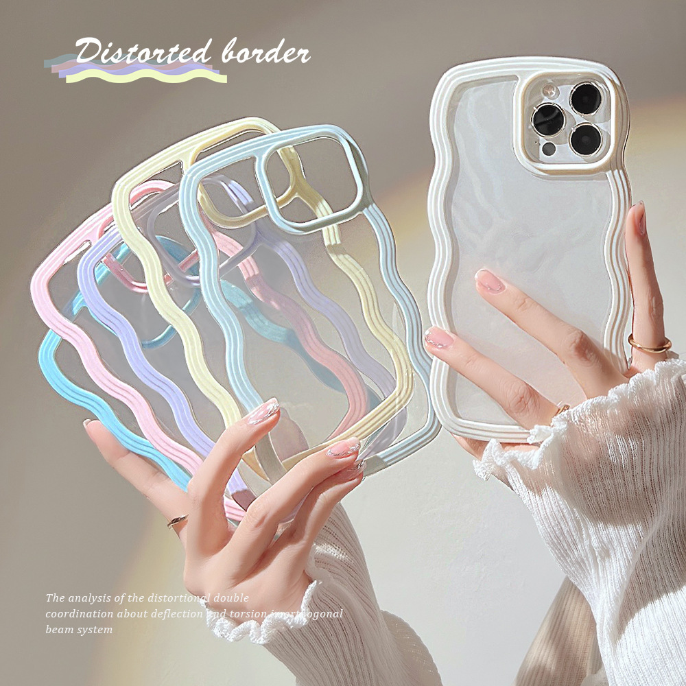 Solid Simple Candy Wave Border Phone Case