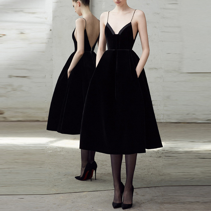 Party Little Black Dignified Suspender Dress - Image 6