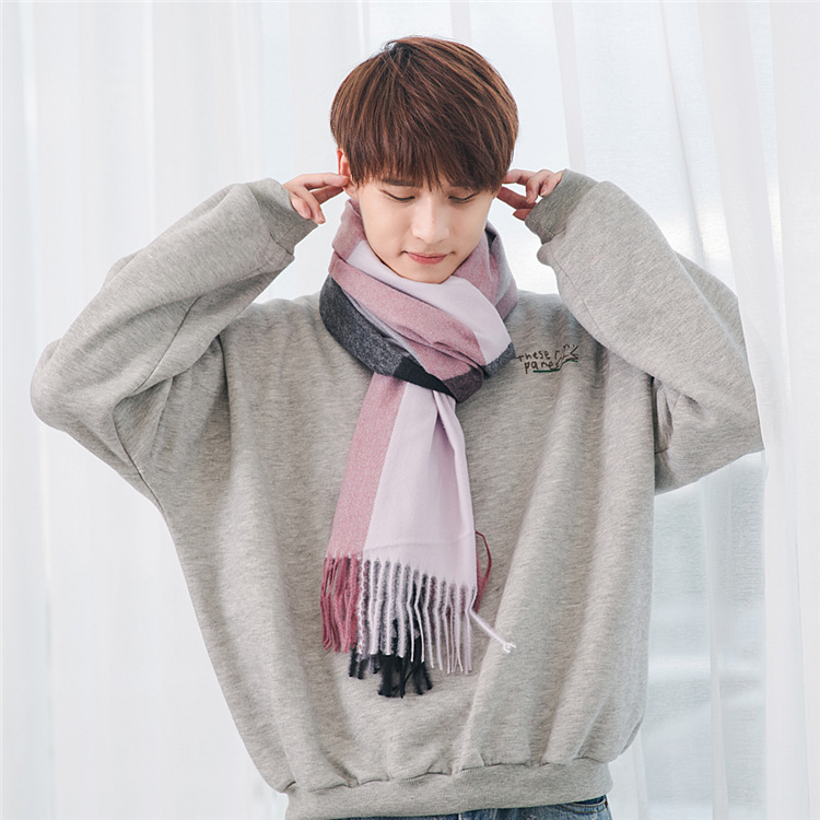 Warm Tassel Plaid Bristle Scarf - Image 10
