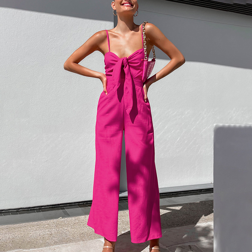 Casual Loose Sling Wide-leg Bodysuit