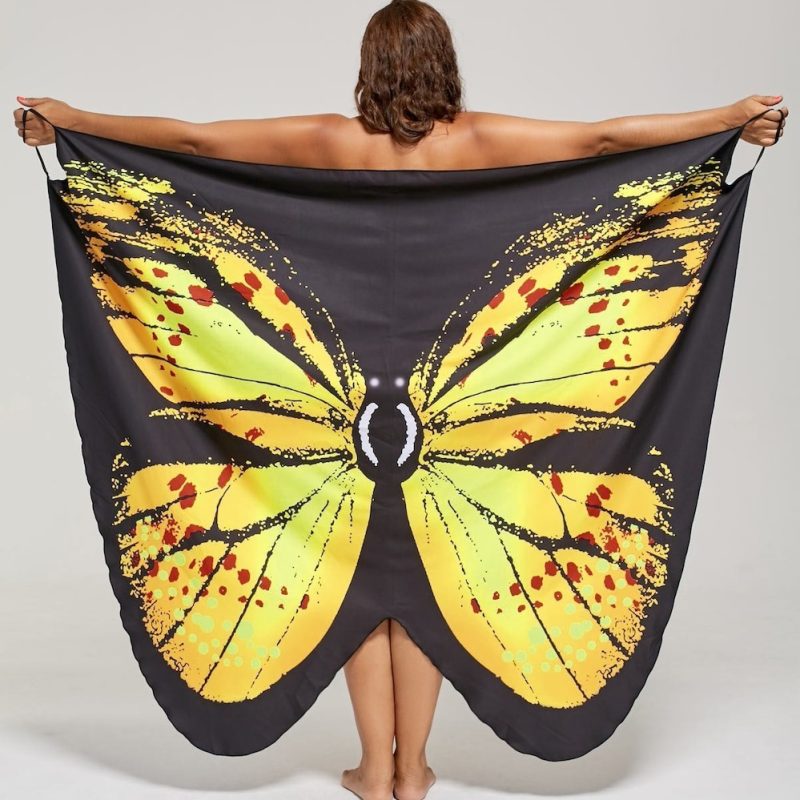 Fashion Butterfly Print Sling Wrap Beach Towel