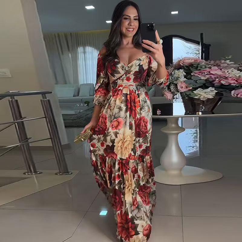 Autumn Plus Size Button Swing Dress