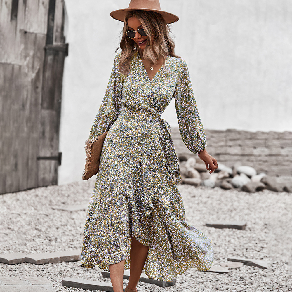 Floral Dress With Chest Wrap