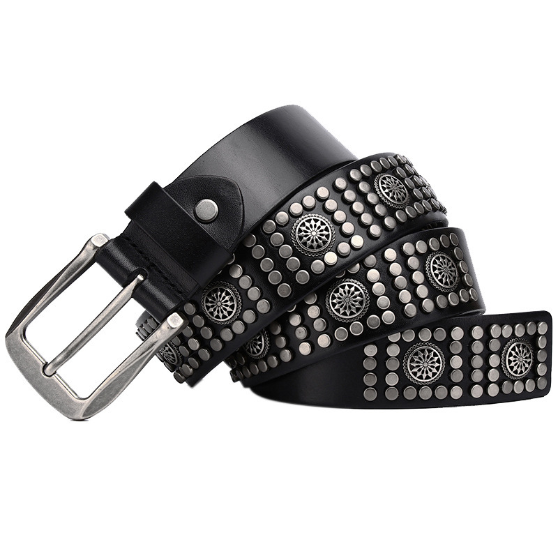 Fashion Rivet Cowhide Punk Belt - Image 5