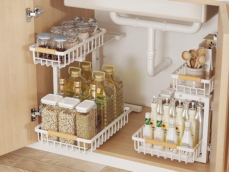 Metal Adjustable Height Two-Tier Storage Rack