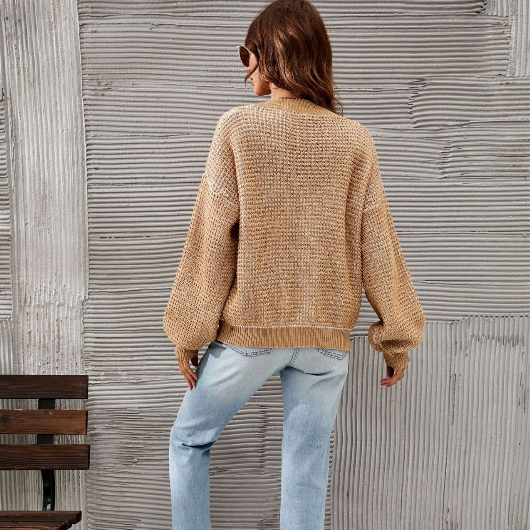 Plus Size Knitwear Button Sweater - Image 2