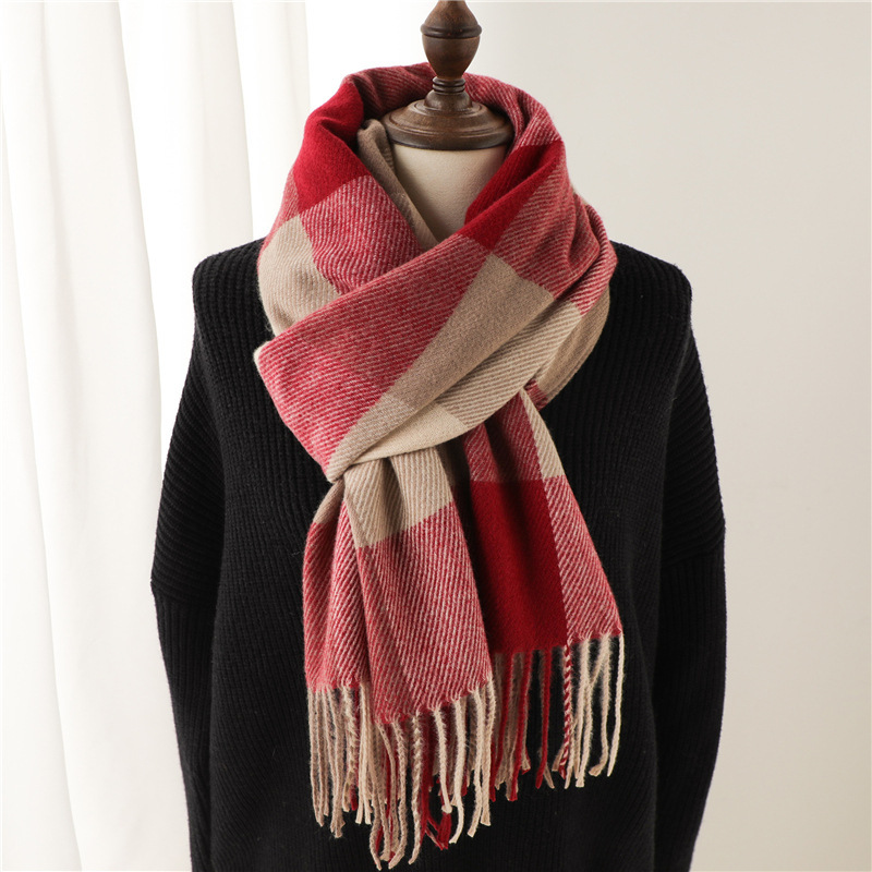 Men's Thickened Warm Plaid Scarves