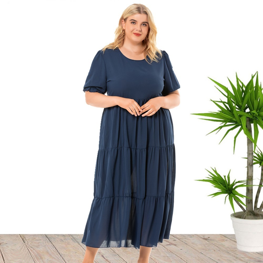 Plus Size Short-sleeve One-piece Dress