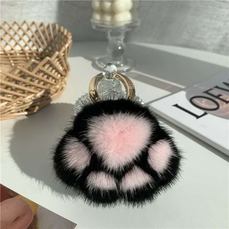 Plush Cat's Claw Fur Ornaments KeyChain - Image 4