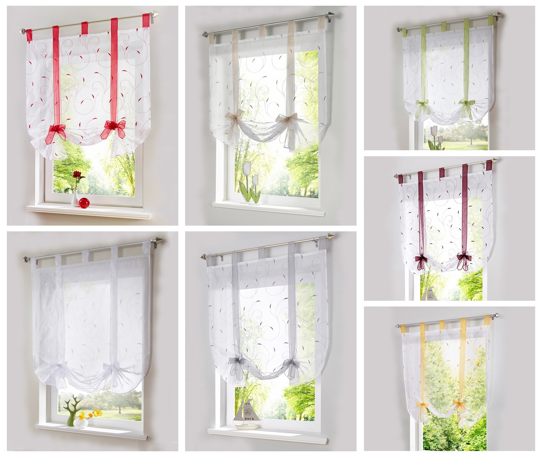Embroidered Pastoral Adjustable Curtain - Image 2