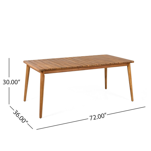 8-Person Outdoor Acacia Wood Dining Table - Image 2