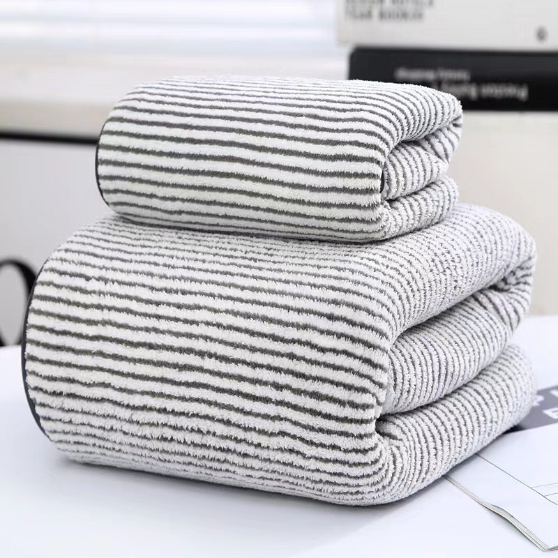 Thick Bamboo Fiber Coral Fleece Towel Suit - Image 4