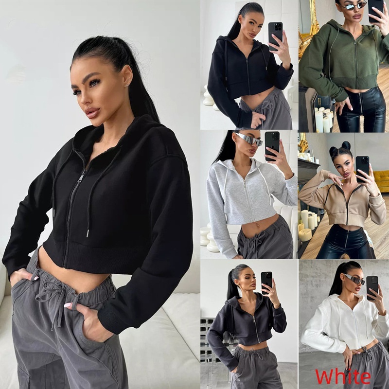 Hoodies Zipper Hooded Drawstring Sweater - Image 7