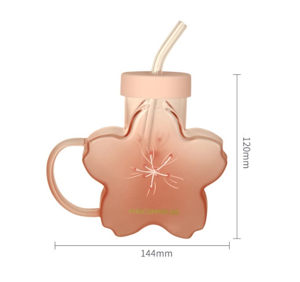 Three-Dimensional Flower Glass Straw Cup - Image 5