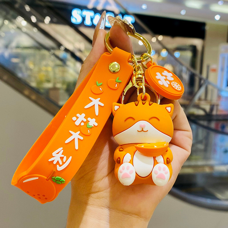 Creative Big Orange Cute Cat Keychain
