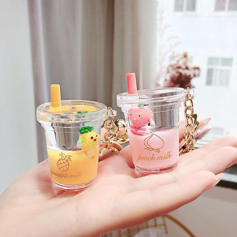 Cartoon Fruit Daisy Acrylic Bottle Keychain - Image 8
