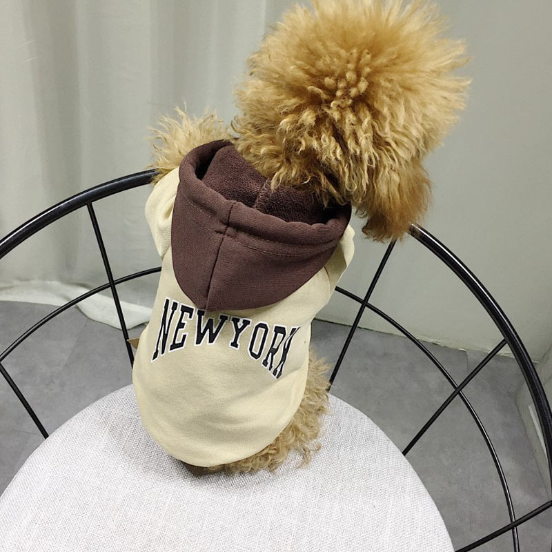 Pet Terry Casual Hooded Letter Sweatshirt