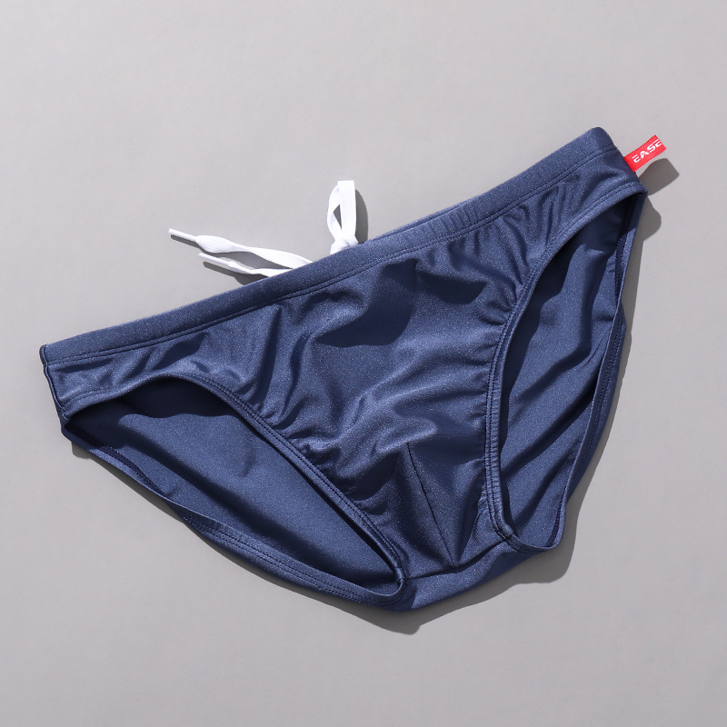 Men's Solid Color Glossy Swim Briefs - Image 6