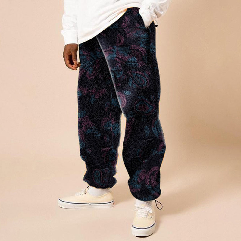 Loose Mid-waist Printed Fall Trousers For Men - Image 9