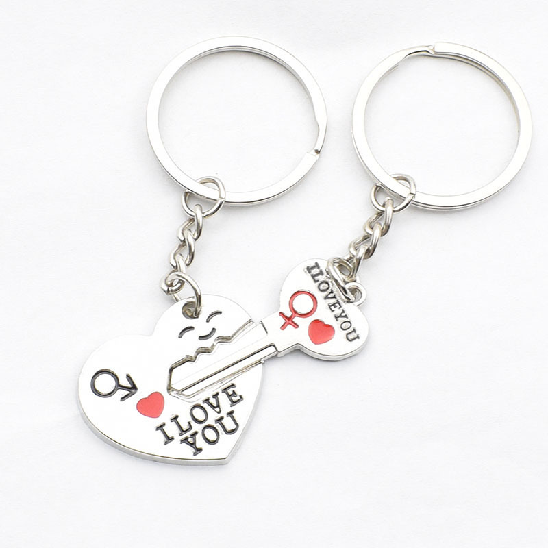 English Secret Love Heart-Shaped Keychain