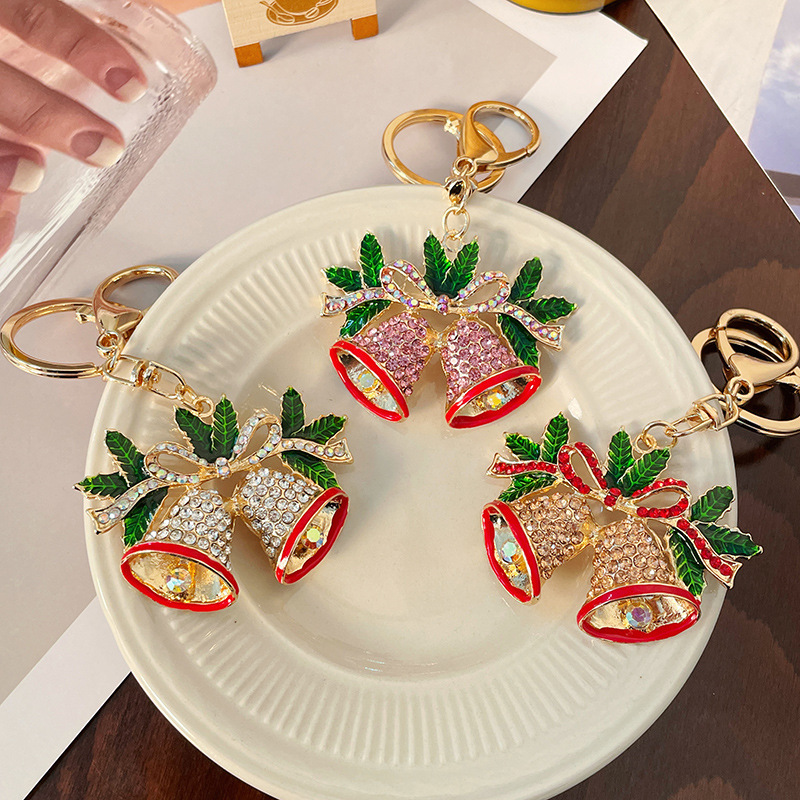 Diamond Studded Bell Shaped Keychain