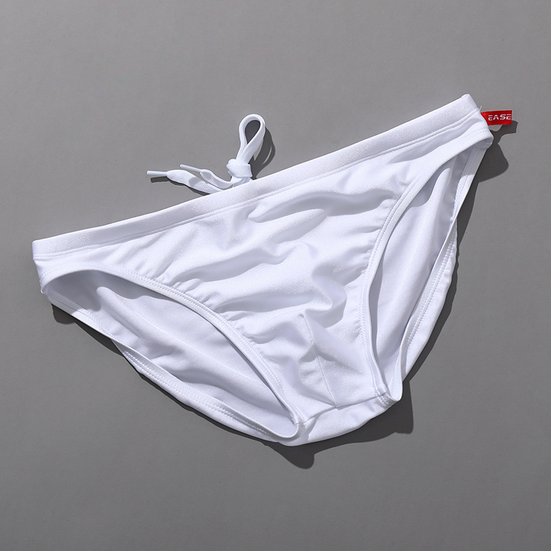 Men's Solid Color Glossy Swim Briefs - Image 9
