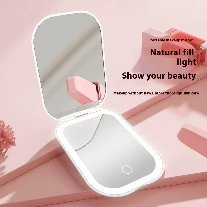 Ultra-Thin Foldable Cosmetic Mirror with Light