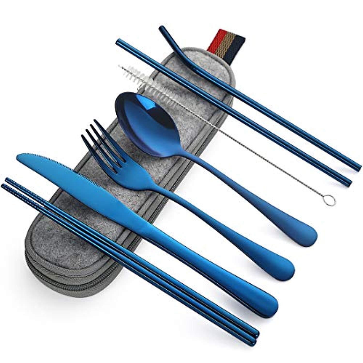 Portable 304 Stainless Steel Titanium-Coated Cutlery - Image 8