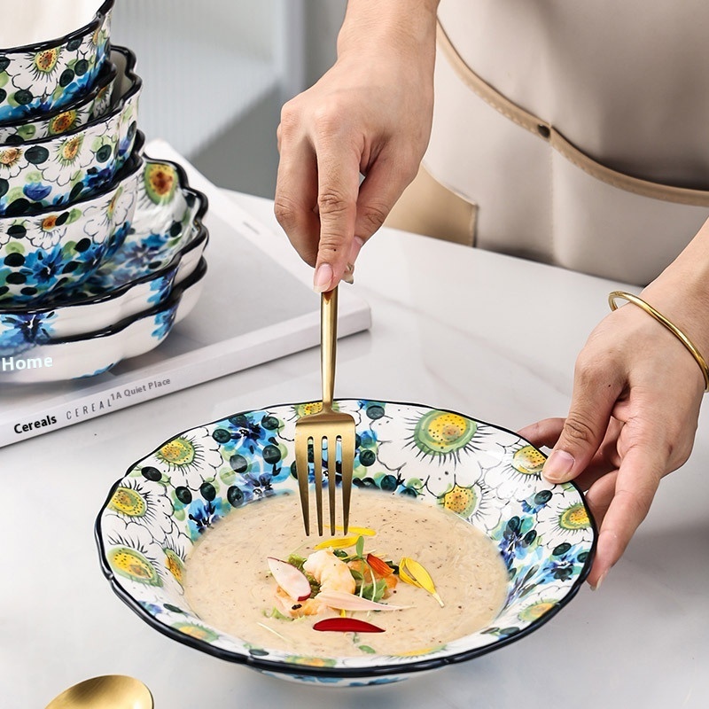 Ceramic Hand-Painted Noodle Bowl Tableware - Image 7