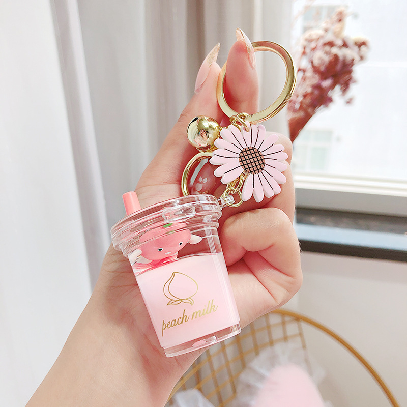 Cartoon Fruit Daisy Acrylic Bottle Keychain - Image 4