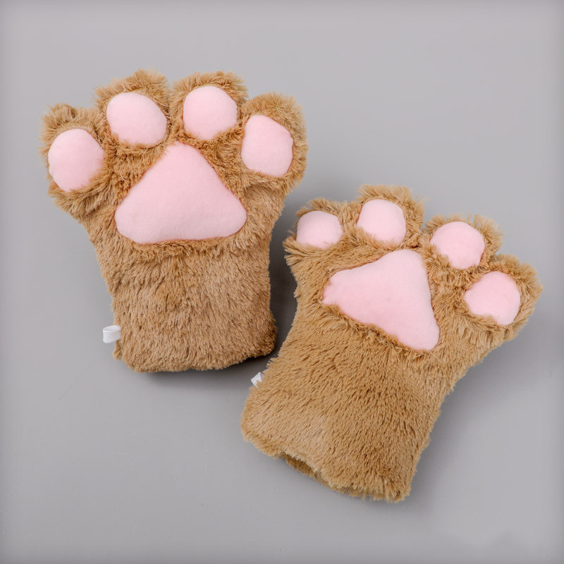 Cute Adorable Plush Cosplay Cat Paw Gloves - Image 3