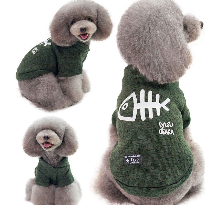 Pet Fishbone Pattern Small Dog Suit