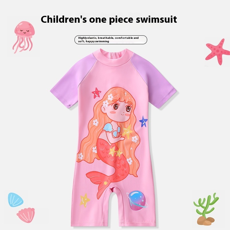 Children Sun Protection One Piece Swimsuit