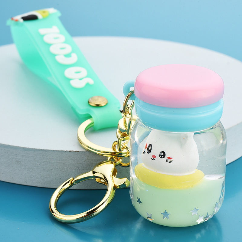 Floating Kitten Macaron Quicksand Keychain - Image 5
