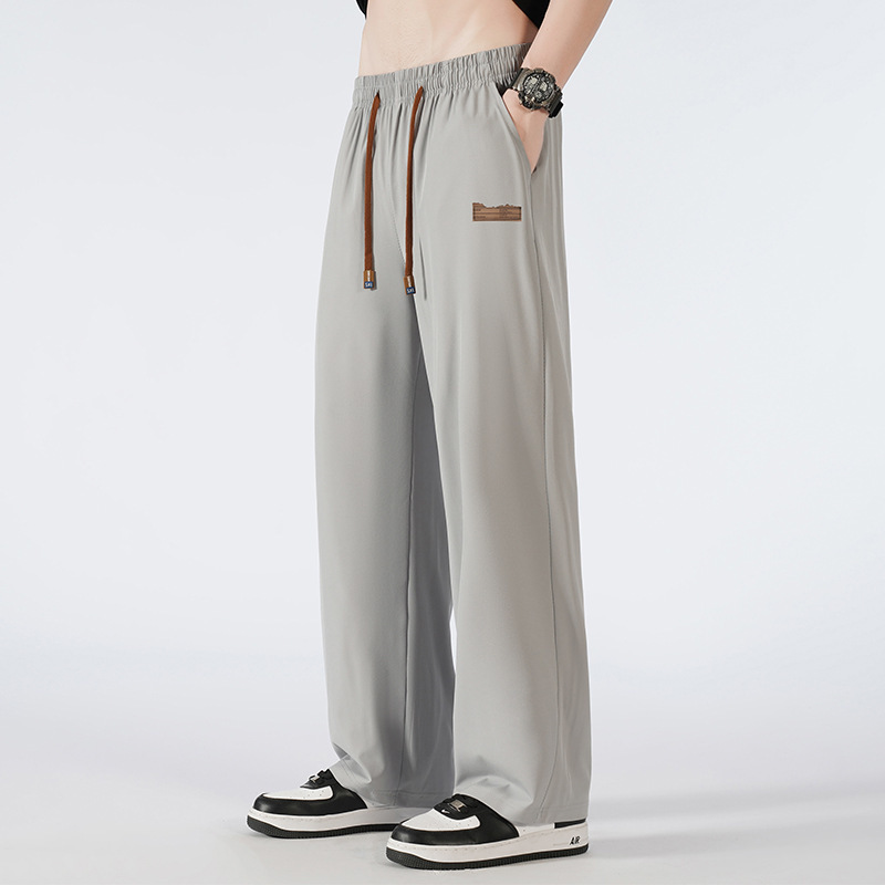 Straight Ice Silk Leisure Trousers For Men - Image 5