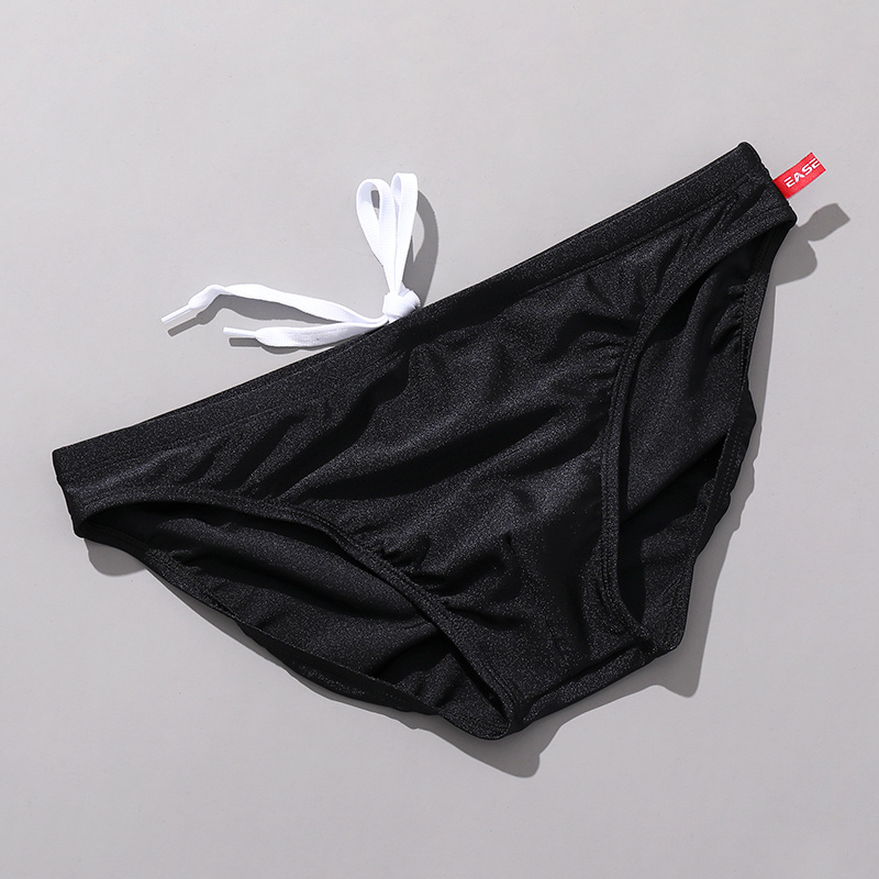 Men's Solid Color Glossy Swim Briefs - Image 7