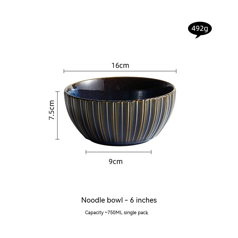 Ceramic Kiln Baked Starry Sky Rice Bowls And Plate - Image 6