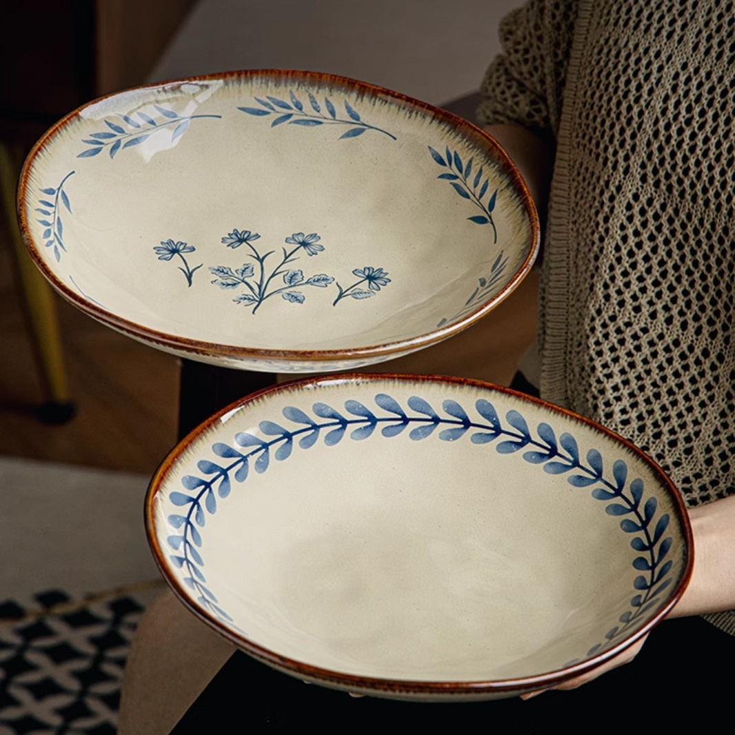 Ceramic 9-Inch Irregular Deep Plates