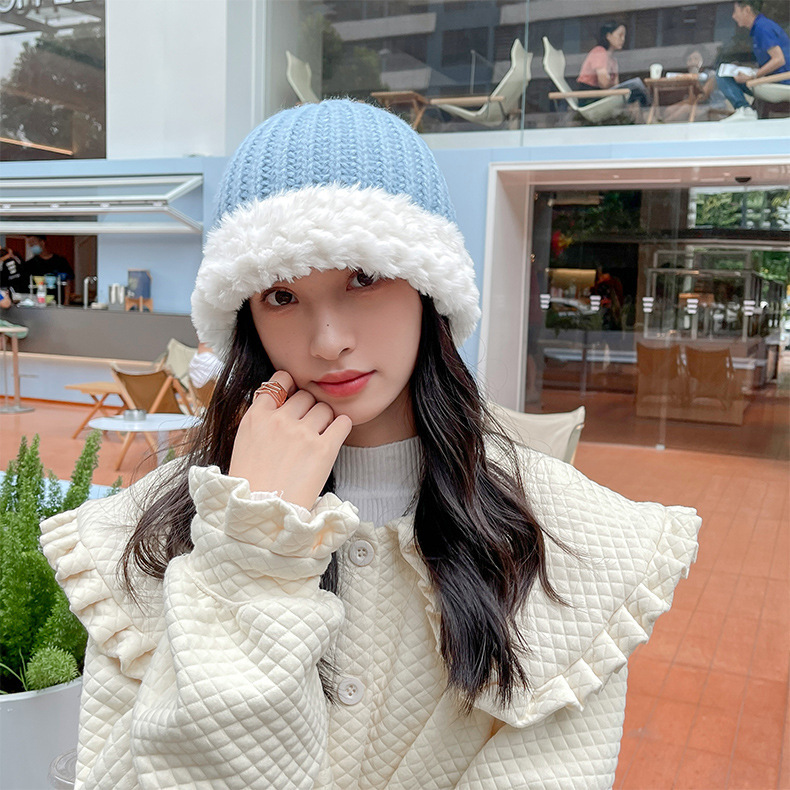 Fashionable Large Head Circumference Knitted Wool Hat - Image 5