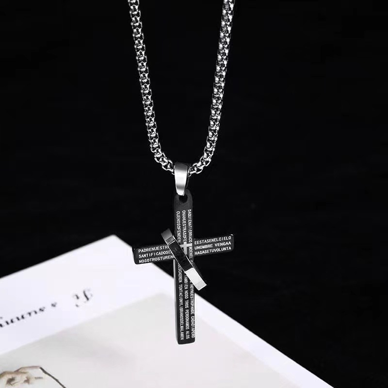 Fashion Cross Scripture Ring Necklace - Image 4