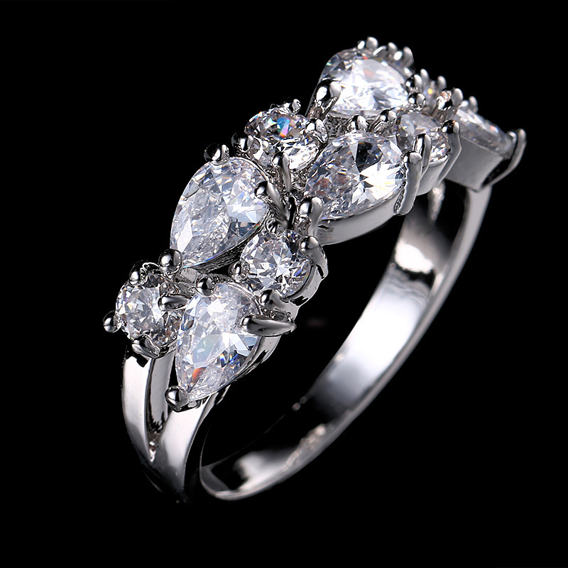 Female Rose Color Zircon Gold Ring