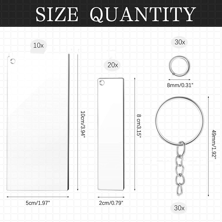 High Clear Acrylic Heat Transfer Keychain - Image 3