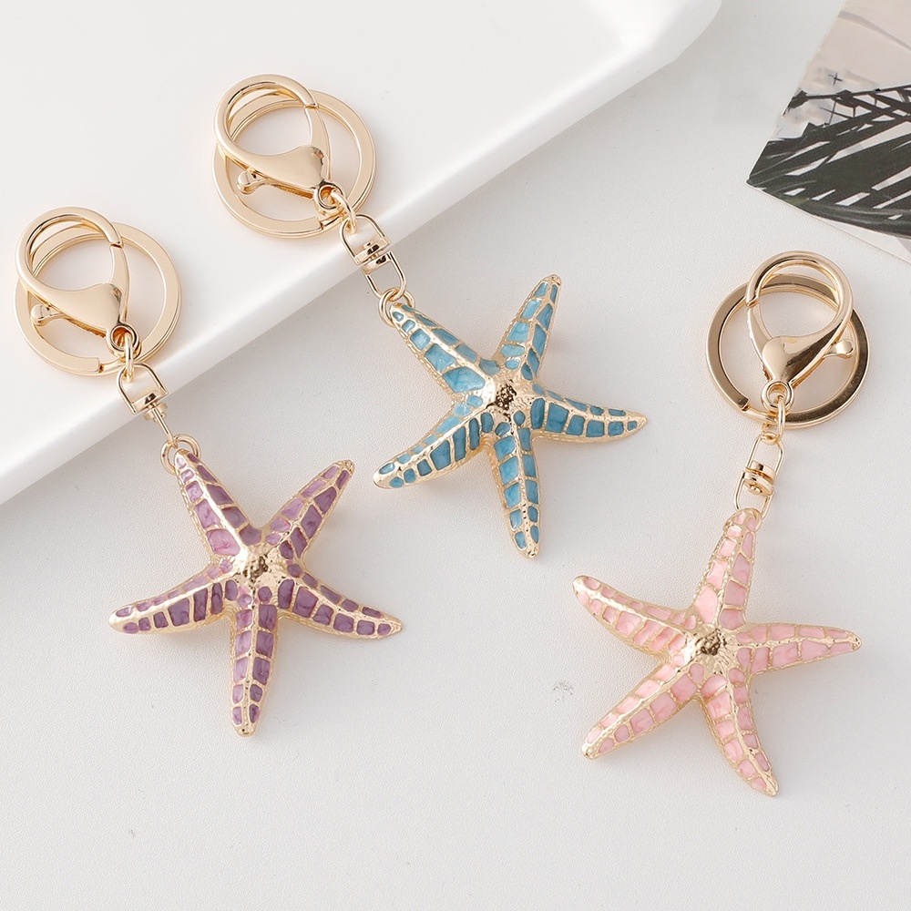 Starfish Shell Ocean Keychain
