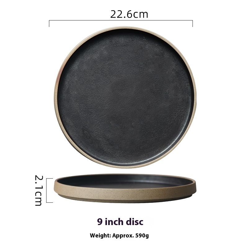 Creative Retro Circle Pottery Clay Plates - Image 2