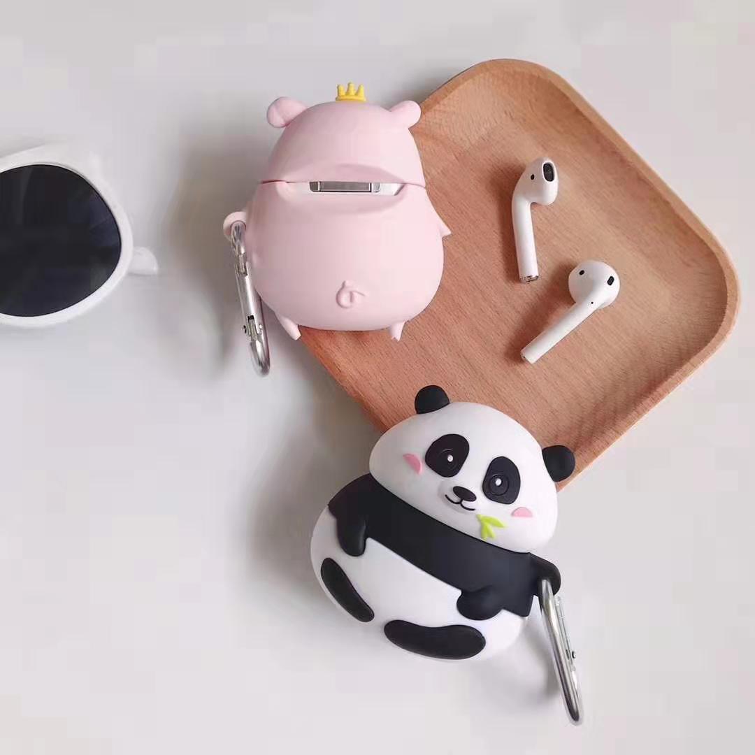 Silicone Cute 3D Panda Piggy Earphone Case - Image 6