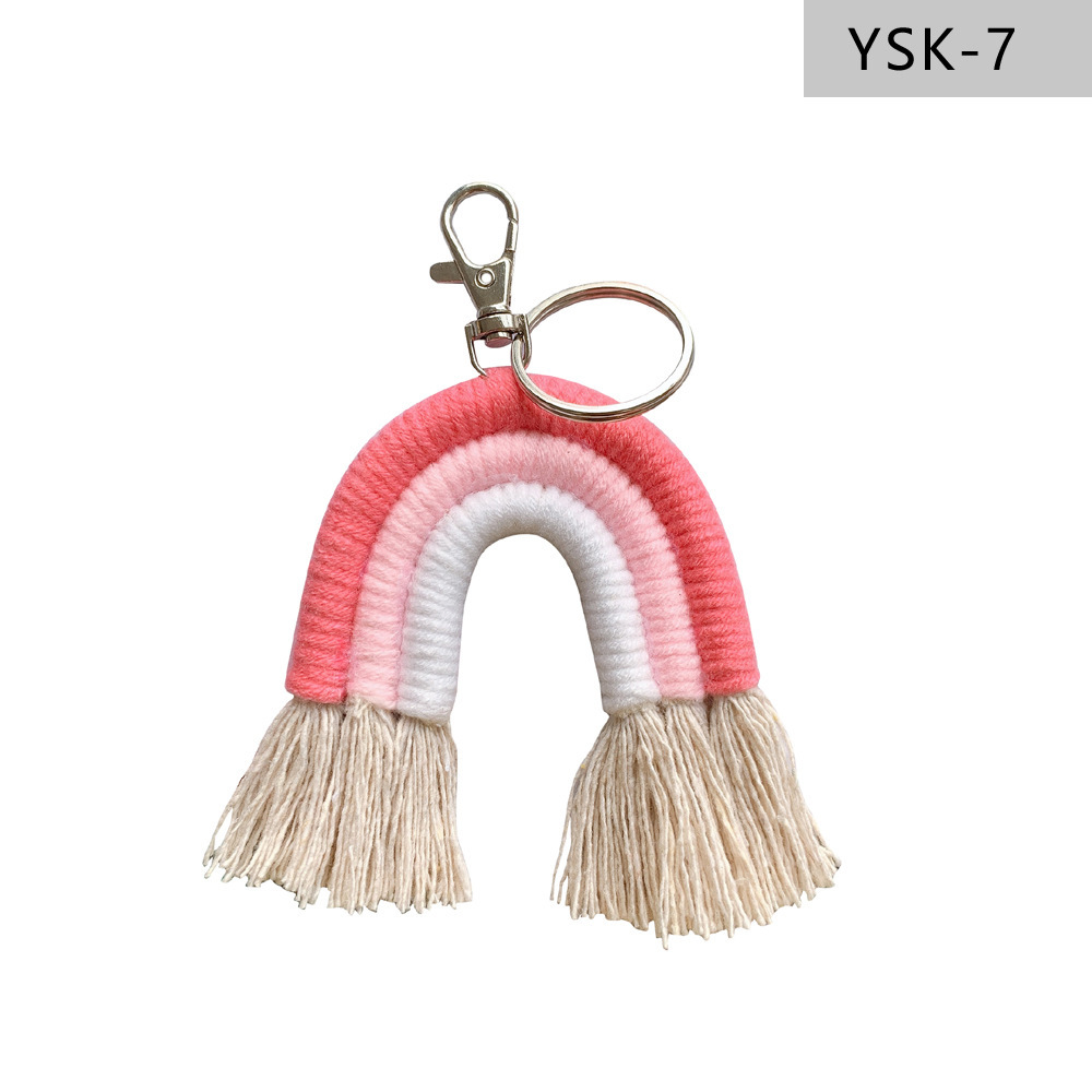 Home Braided Rainbow Tassel Keychain - Image 8