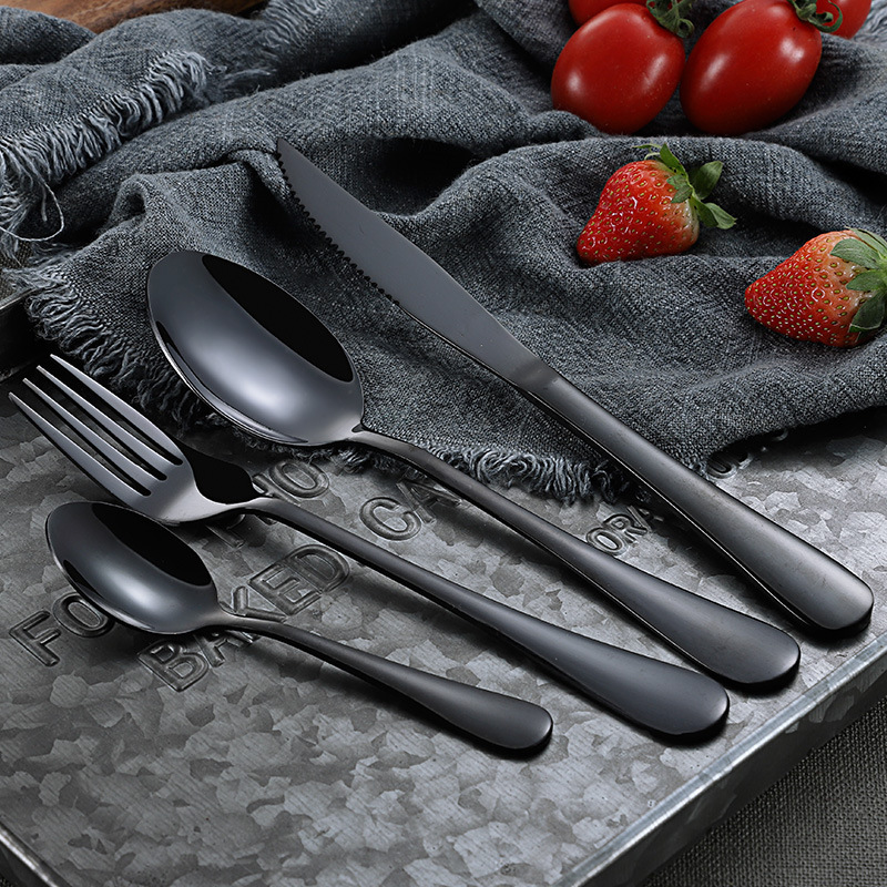Stainless Steel Titanium-Plated Cutlery 4 Piece Set - Image 4