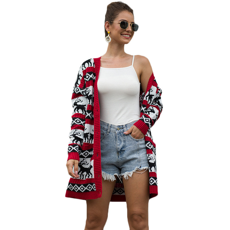 Christmas Elk Cardigan Jacket - Image 2